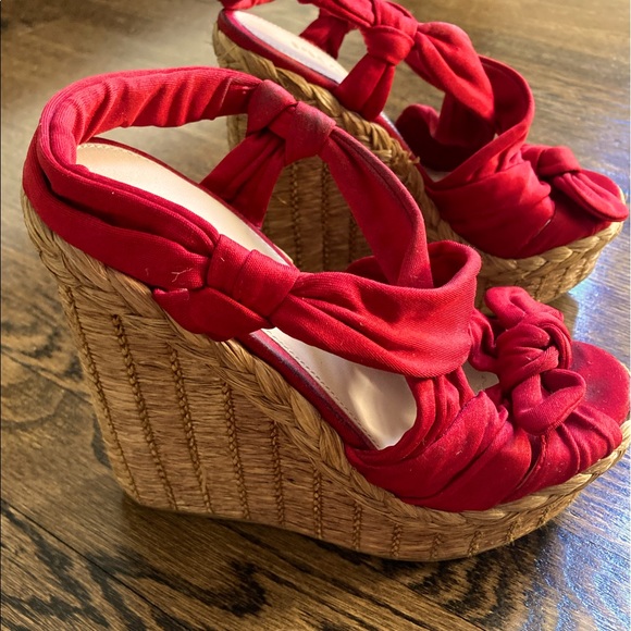 Prada red espadrille platform sandals size 36 1/2 - Picture 8 of 8